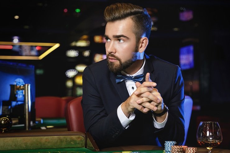 Antarmuka permainan live roulette metroidvania dengan meja dan chip